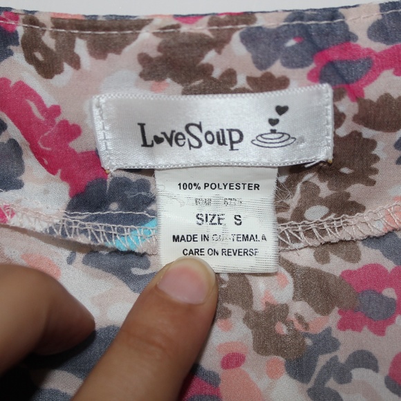 Love Soup Sheer Floral Button Front Blouse - Picture 3 of 8